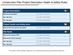 Construction plan project description health and safety rules