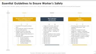 Construction Playbook Essential Guidelines To Ensure Workers Safety