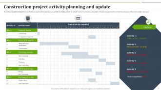 Construction Project Activity Planning And Update