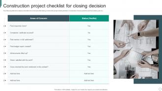 Construction Project Checklist For Closing Decision