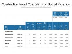 Construction project cost estimation budget projection