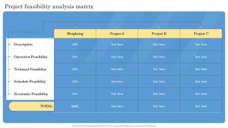 Construction Project Feasibility Report Project Feasibility Analysis Matrix
