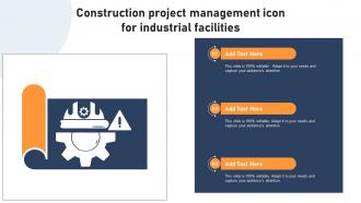 Construction Project Management Icon For Industrial Facilities