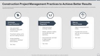 Construction Project Management Practices To Achieve Better Results