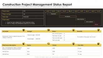 Construction Project Management Status Report