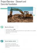 Construction Proposal Project Overview Sitework And Concrete Foundation One Pager Sample Example Document