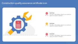 Construction Quality Assurance Certificate Icon