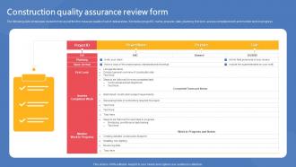 Construction Quality Assurance Review Form