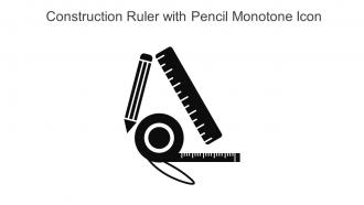 Construction Ruler With Pencil Monotone Icon In Powerpoint Pptx Png And Editable Eps Format