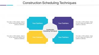 Construction Scheduling Techniques Ppt Powerpoint Presentation Slides Design Ideas Cpb