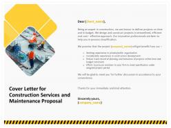 Construction Services And Maintenance Proposal Powerpoint Presentation Slides