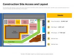 Construction site access and layout foundation steel ppt powerpoint presentation example file
