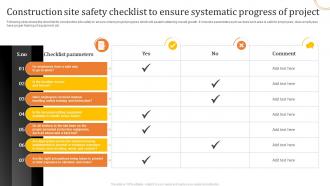 Construction Site Safety Checklist To Ensure Systematic Progress Of Project