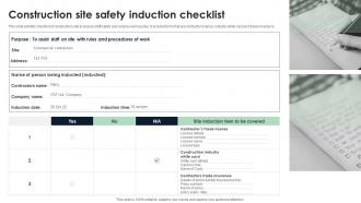 Construction Site Safety Induction Checklist
