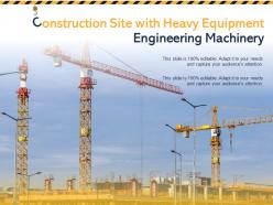 Construction site with heavy equipment engineering machinery