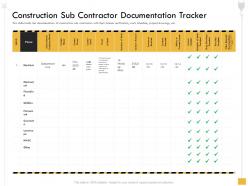 Construction sub contractor documentation tracker ensure ppt powerpoint presentation file tips