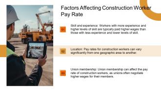 Construction Worker Pay Rate Powerpoint Presentation And Google Slides ICP Pre-designed Editable