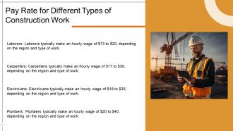 Construction Worker Pay Rate Powerpoint Presentation And Google Slides ICP Ideas Impactful
