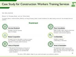 Construction workers training proposal template powerpoint presentation slides
