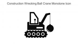 Construction Wrecking Ball Crane Monotone Icon In Powerpoint Pptx Png ...