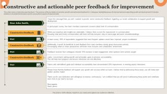 Constructive And Actionable Peer Feedback For Improvement