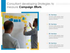 Consultant developing strategies to measure campaign efforts
