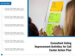 Consultant listing improvement activities for call center action plan