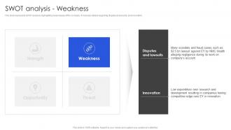 Consulting Company Profile SWOT Analysis Weakness Ppt Portfolio Skills CP SS