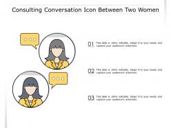 Consulting conversation icon between two women