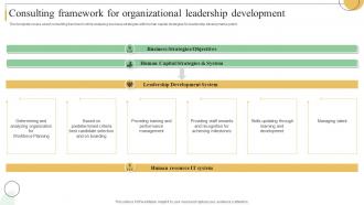 Consulting Framework For Organizational Leadership Development