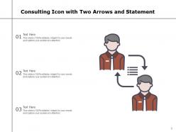 Consulting Icon Conversation Business Arrows Statement Performance Communication