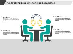 Consulting icon exchanging ideas bulb