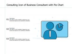 Consulting icon of business consultant with pie chart