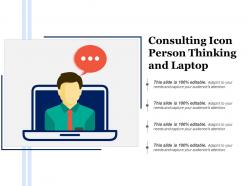 Consulting icon person thinking and laptop