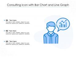 Consulting icon with bar chart and line graph