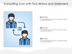 Consulting icon with two arrows and statement