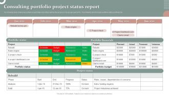 Consulting Portfolio Project Status Report
