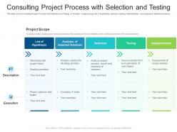 Consulting project process with selection and testing