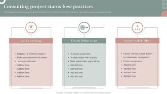 Consulting Project Status Best Practices