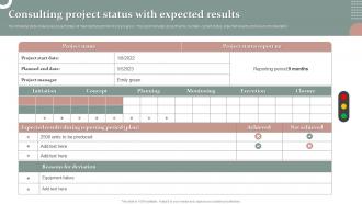 Consulting Project Status With Expected Results