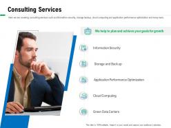 Consulting services and back up ppt powerpoint presentation summary format