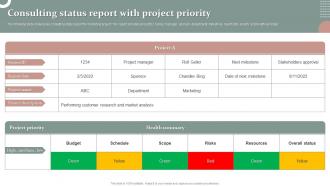 Consulting Status Report With Project Priority