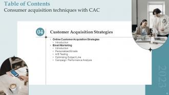 Consumer Acquisition Techniques With CAC Powerpoint Presentation Slides