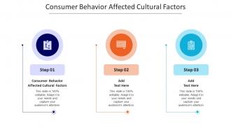 Consumer Behavior Affected Cultural Factors Ppt Powerpoint Presentation Icon Tips Cpb