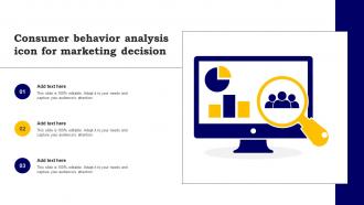 Consumer Behavior Analysis Icon For Marketing Decision