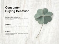 Consumer buying behavior ppt powerpoint presentation slides layout ideas cpb