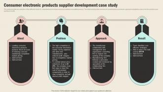 Consumer Electronic Products Supplier Development Strategic Sourcing In Supply Chain Strategy SS V