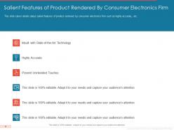 Consumer electronics investor funding elevator pitch deck ppt template