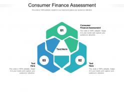 Consumer finance assessment ppt powerpoint presentation infographics guide cpb