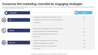 Consumer First Marketing Checklist For Engaging Strategies